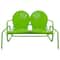 2-Person Outdoor Retro Metal Tulip Double Glider Patio Chair